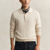Slub Cotton Blend Polo Sweater