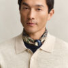 Slub Cotton Blend Polo Sweater