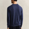 Slub Cotton Blend Polo Sweater