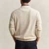 Slub Cotton Blend Polo Sweater