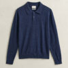 Slub Cotton Blend Polo Sweater