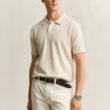 Slub Cotton Blend Short Sleeve Polo Sweater