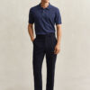 Slub Cotton Blend Short Sleeve Polo Sweater