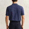 Slub Cotton Blend Short Sleeve Polo Sweater