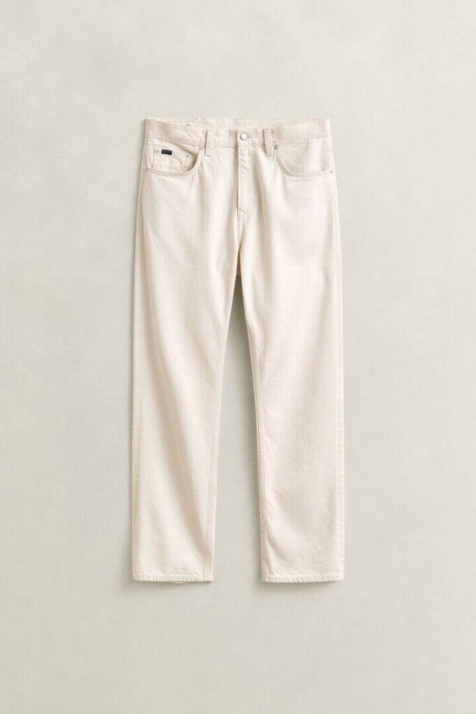 Straight Fit Ecru Jeans