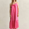 Strappy Silk Midi Dress