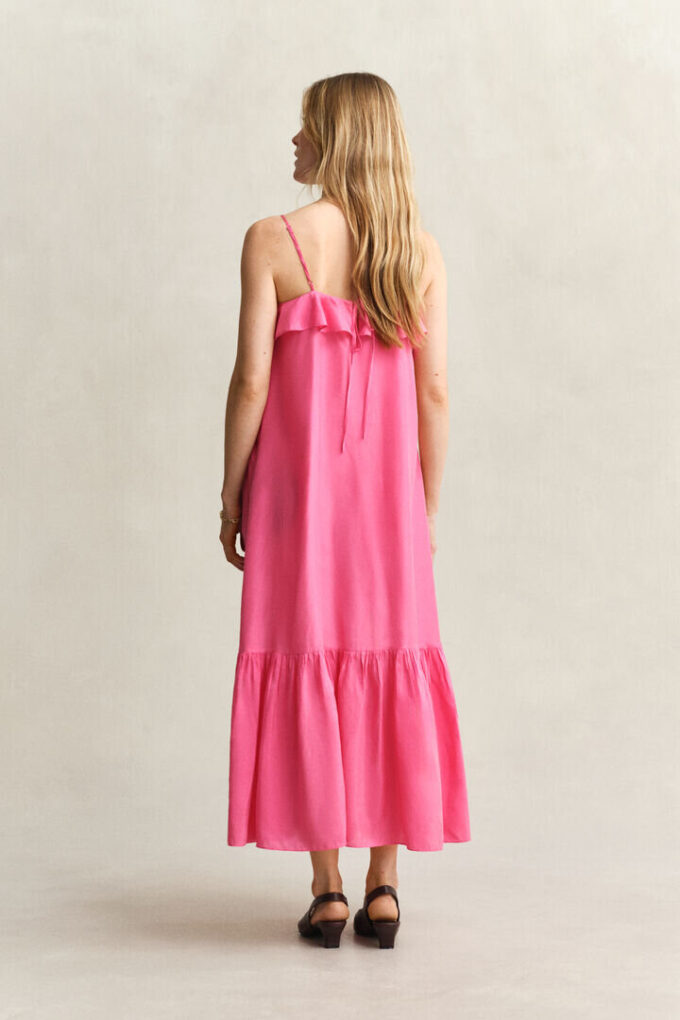 Strappy Silk Midi Dress