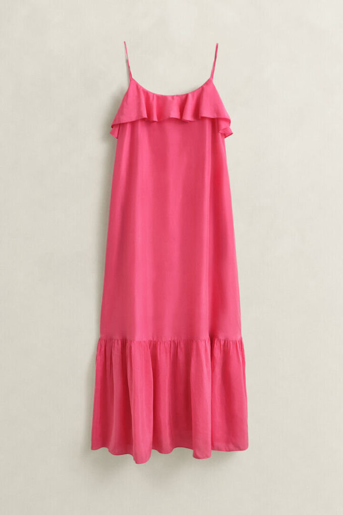 Strappy Silk Midi Dress