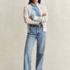 Striped Cable Knit Cardigan