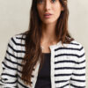 Striped Cable Knit Cardigan