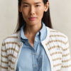 Striped Cable Knit Cardigan