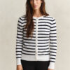 Striped Cable Knit Cardigan