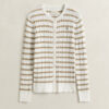 Striped Cable Knit Cardigan