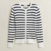 Striped Cable Knit Cardigan