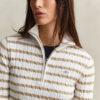 Striped Cable Knit Half-Zip Sweater