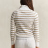 Striped Cable Knit Half-Zip Sweater
