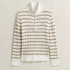 Striped Cable Knit Half-Zip Sweater
