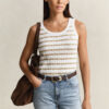Striped Cable Knit Tank Top