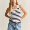 Striped Cable Knit Tank Top