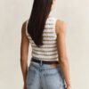 Striped Cable Knit Tank Top