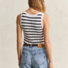 Striped Cable Knit Tank Top