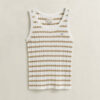 Striped Cable Knit Tank Top