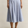 Striped Cotton Midi Skirt