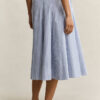 Striped Cotton Midi Skirt