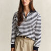Striped Half-Zip Sweatshirt