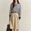 Striped Half-Zip Sweatshirt
