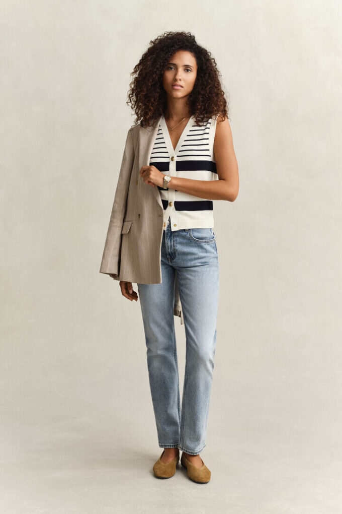Striped Knit Vest