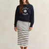 Striped Knitted Pencil Skirt