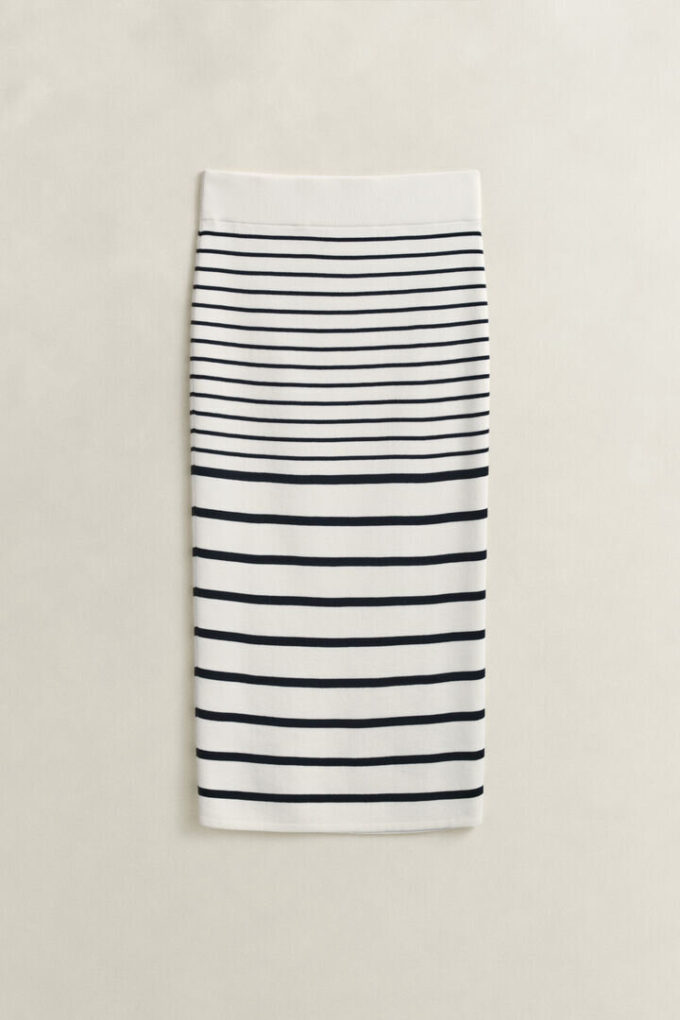 Striped Knitted Pencil Skirt