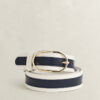 Striped Leather Belt