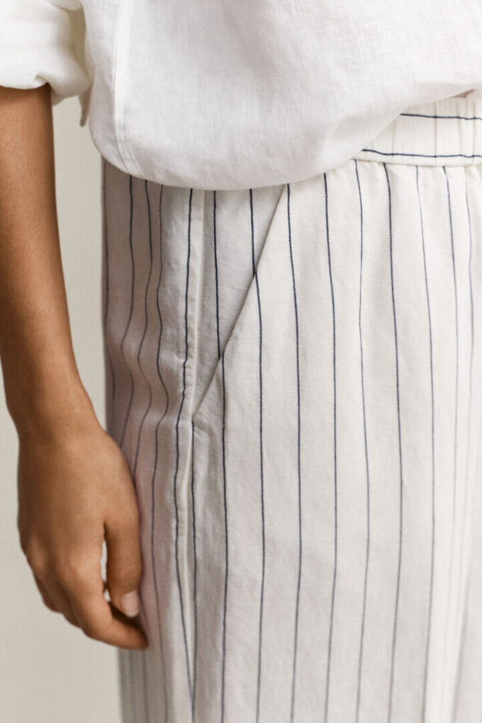Striped Linen Blend Pants