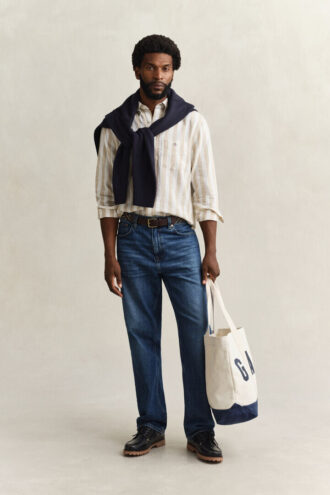 Striped Linen Blend Shirt