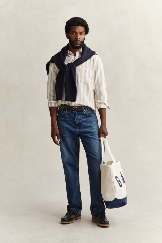 Striped Linen Blend Shirt