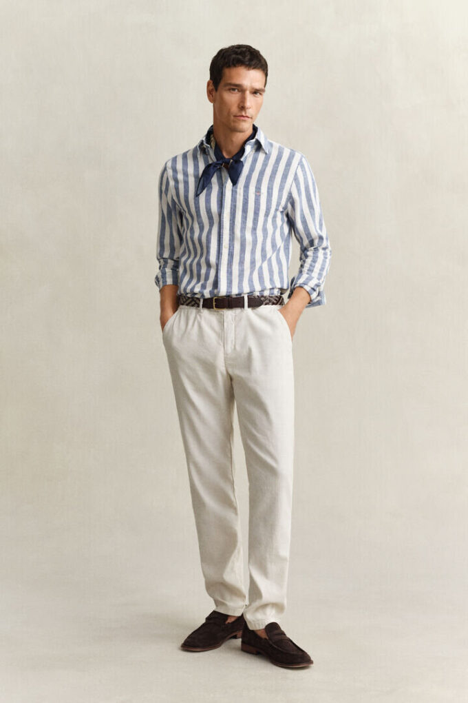 Striped Linen Blend Shirt