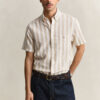 Striped Linen Blend Short Sleeve Shirt