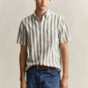 Striped Linen Blend Short Sleeve Shirt