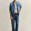 Striped Linen Blend Short Sleeve Shirt