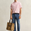 Striped Linen Blend Short Sleeve Shirt
