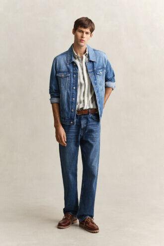 Striped Linen Blend Short Sleeve Shirt