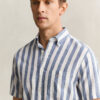 Striped Linen Blend Short Sleeve Shirt