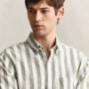 Striped Linen Blend Short Sleeve Shirt