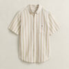 Striped Linen Blend Short Sleeve Shirt