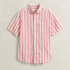 Striped Linen Blend Short Sleeve Shirt