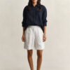 Striped Linen Blend Shorts