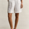 Striped Linen Blend Shorts
