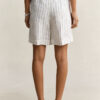 Striped Linen Blend Shorts